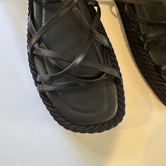 Zara Flatform Leather Rope Strappy Platform Chunky Sandal Size‎ 40 EUC Size 9 - Picture 3 of 6